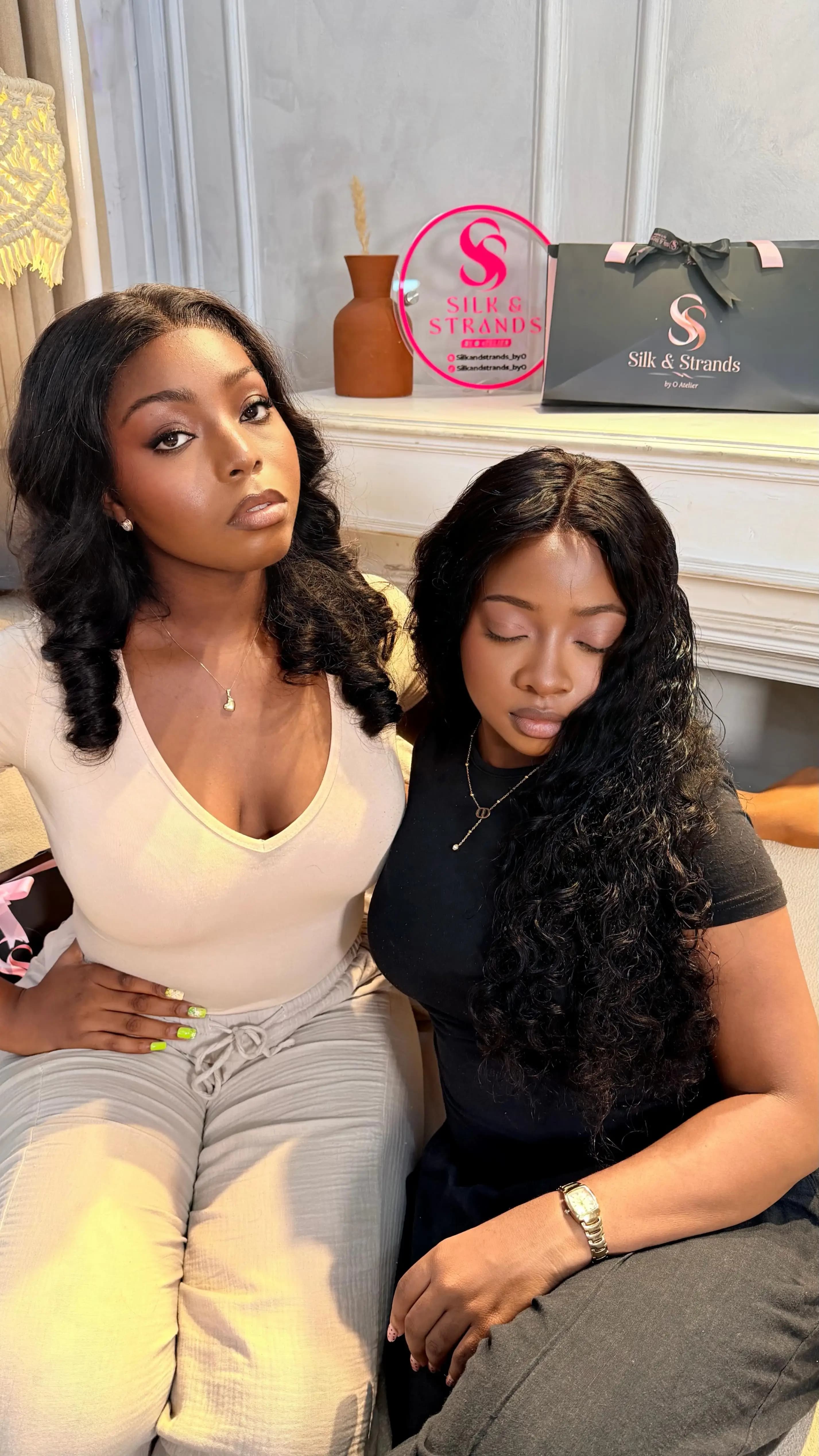 Silk & Strands Atelier Models with Luxury Bags